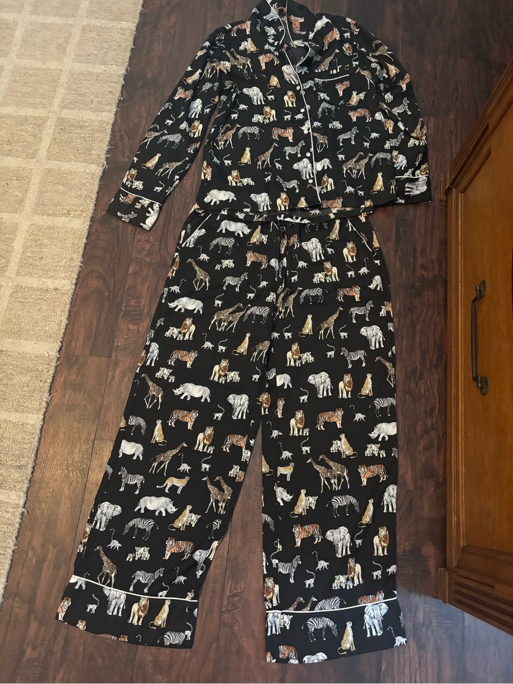 Banana Republic Safari print satin pajama set